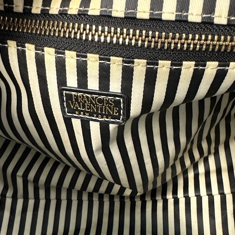 Frances Valentine Black Nylon Cosmetic Bag Travel Makeup Case Zip Top Designer